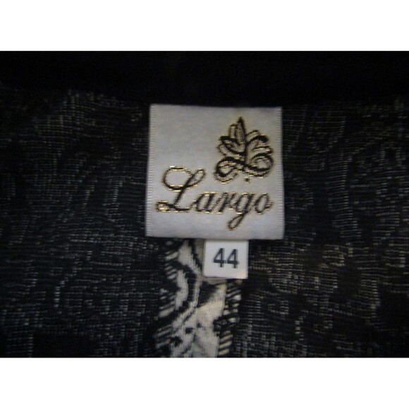 Vintage 1960s Jacket Black Fur Trimmed Full Zip Paisley Floral Womens Size US L - Picture 7 of 7